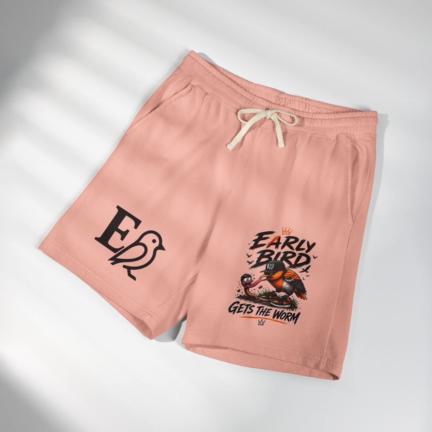 “Early Bird Gets The Worm – Premium Garment-Dyed Shorts”