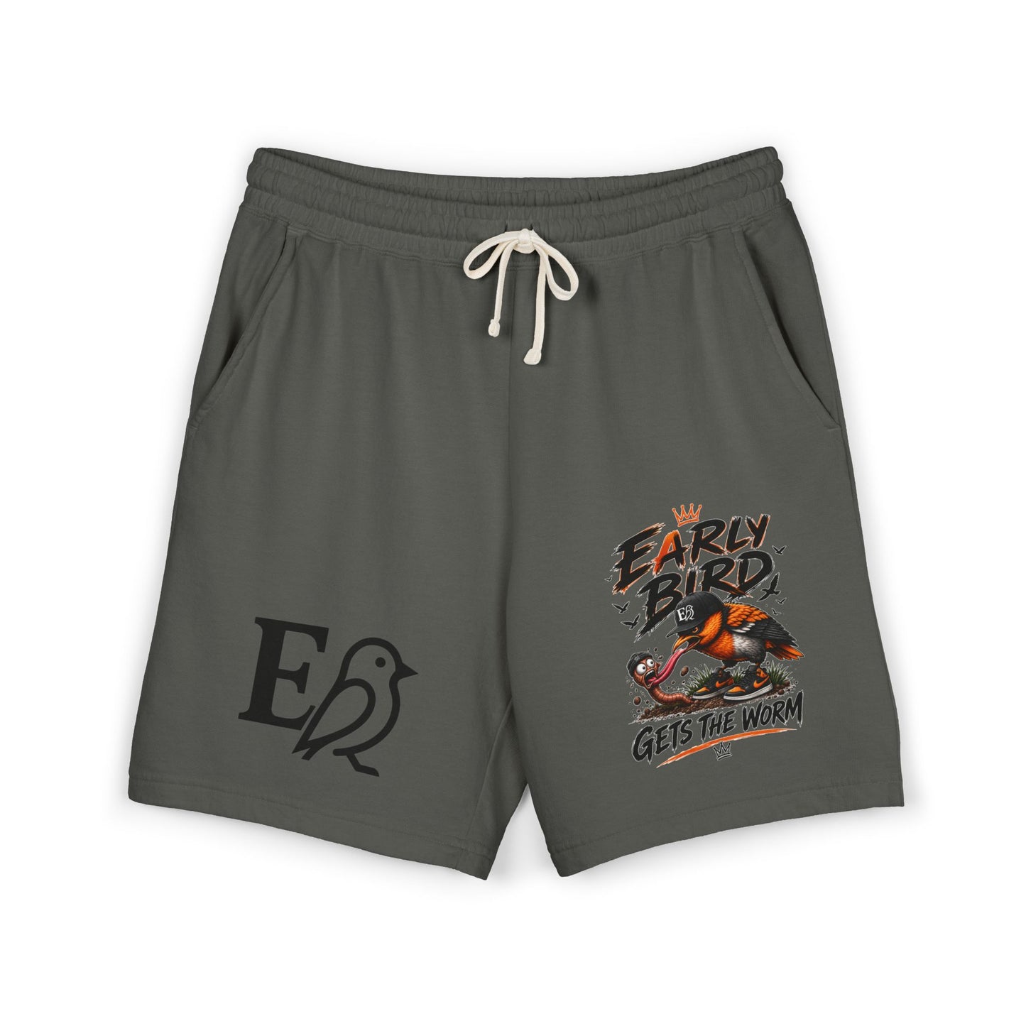 “Early Bird Gets The Worm – Premium Garment-Dyed Shorts”